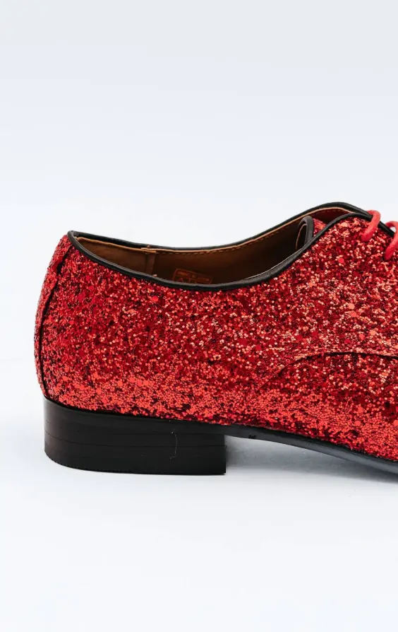 Dobell Red Glitter Shoes
