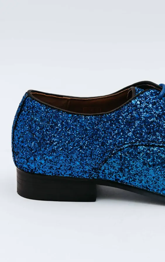 Dobell Blue Glitter Shoes