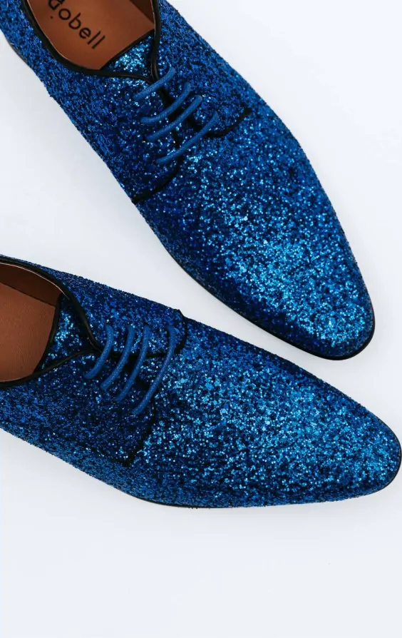 Dobell Blue Glitter Shoes Dobell