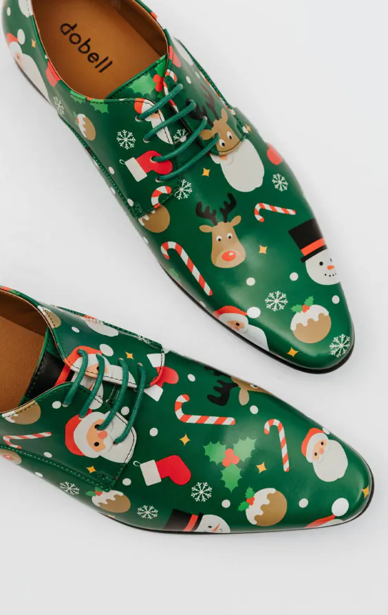 Green Santa & Friends Christmas Novelty Shoes - photo 1 Green Santa & Friends Christmas Novelty Shoes - photo 1