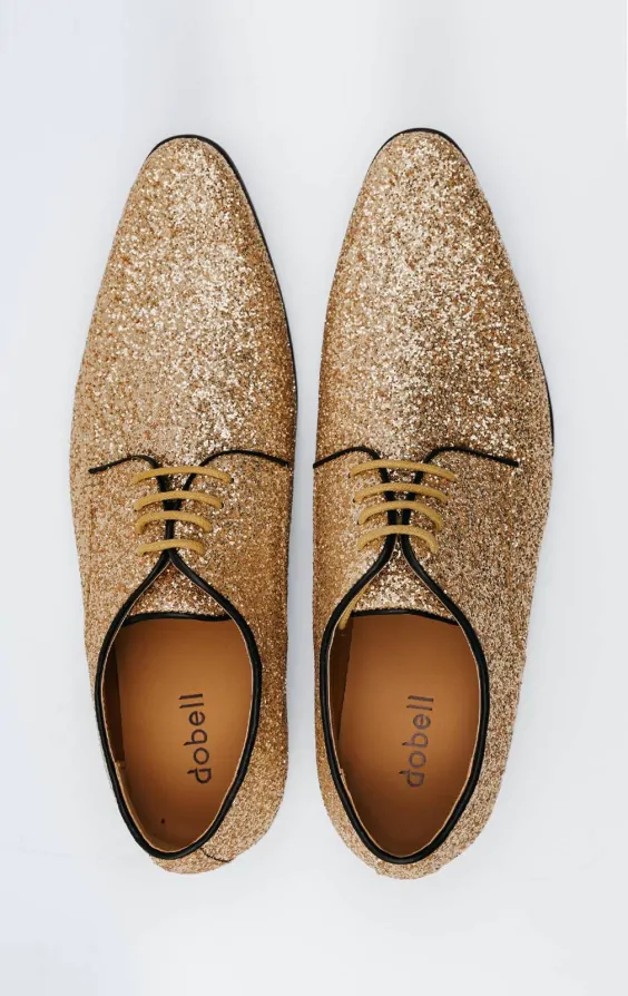 Dobell Gold Glitter Shoes