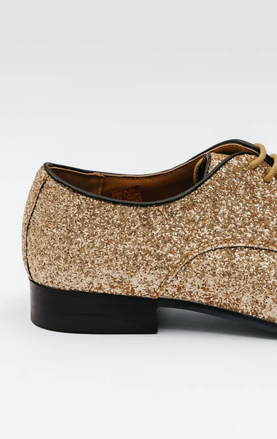 Dobell Gold Glitter Shoes Dobell