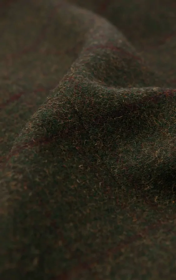 Green Windowpane Check Tweed Waistcoat thumbnail 4