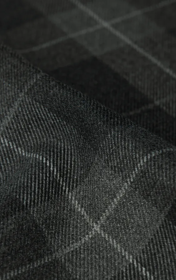 Grey Tartan Check Double Breasted Horseshoe Waistcoat thumbnail 4