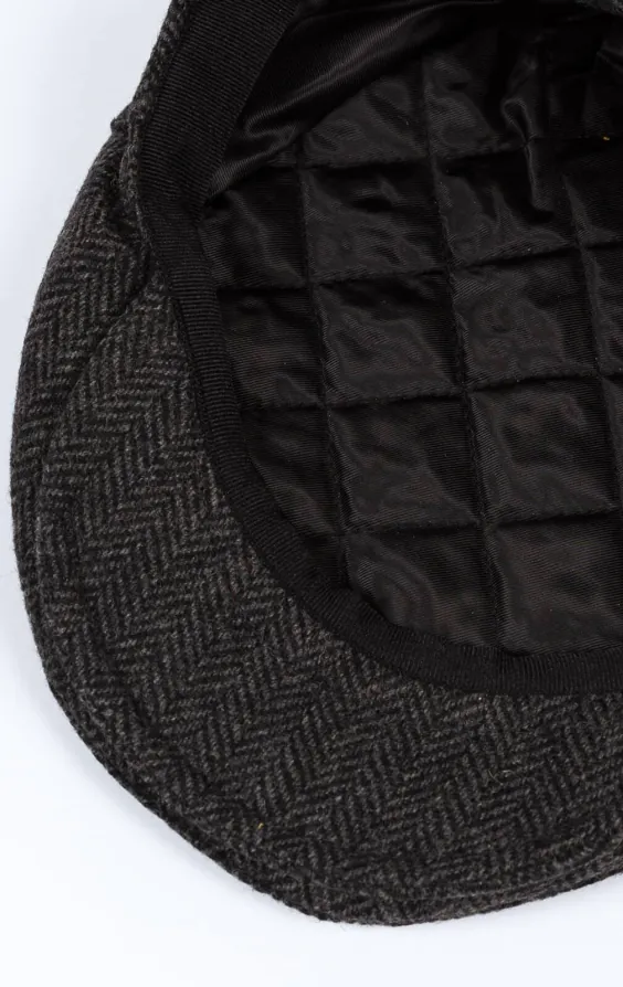 Grey Herringbone Tweed Flat Cap - photo 2 Grey Herringbone Tweed Flat Cap - photo 2