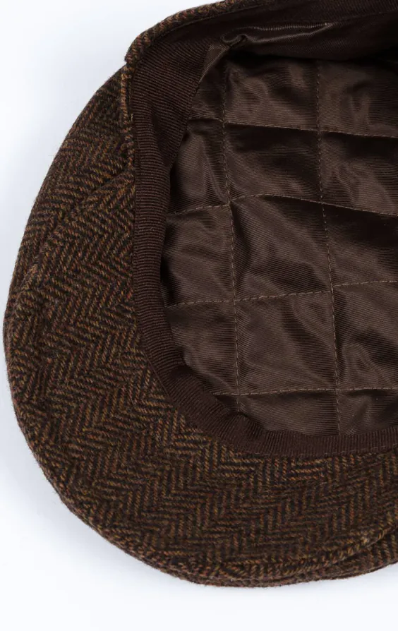 Brown Herringbone Tweed Flat Cap - photo 2