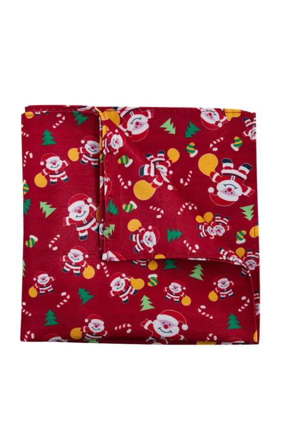 Happy Santa Claus Red Christmas Handkerchief Happy Santa Claus Red Christmas Handkerchief
