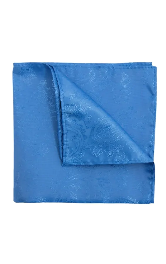 Dobell Royal Blue Paisley Handkerchief | Dobell