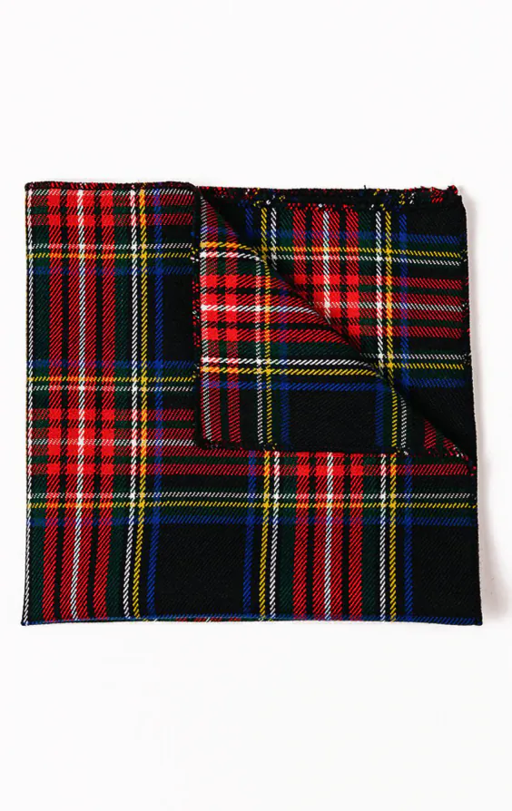 Navy Blue Tartan Handkerchief