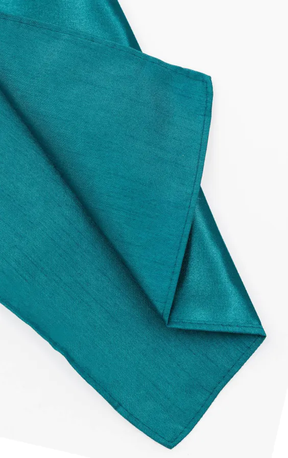 Turquoise Dupion Handkerchief - photo 1 Turquoise Dupion Handkerchief - photo 1
