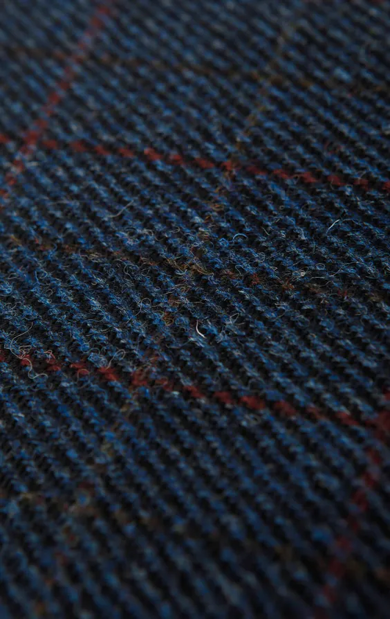 Harris Tweed Dark Blue Windowpane Check Tweed Jacket - photo 6