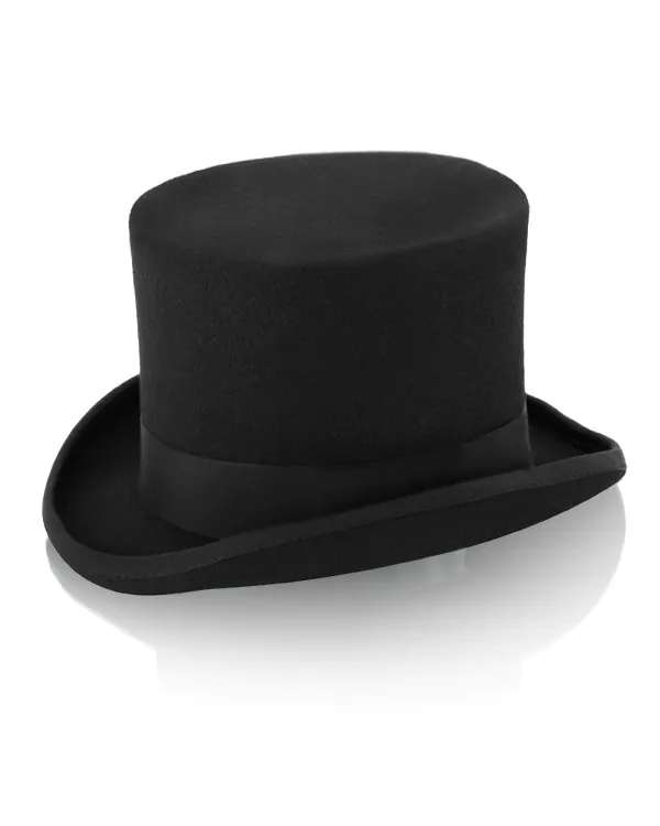 Traditional Wool Felt Black Top Hat by Christys' London Traditional Wool Felt Black Top Hat by Christys' London