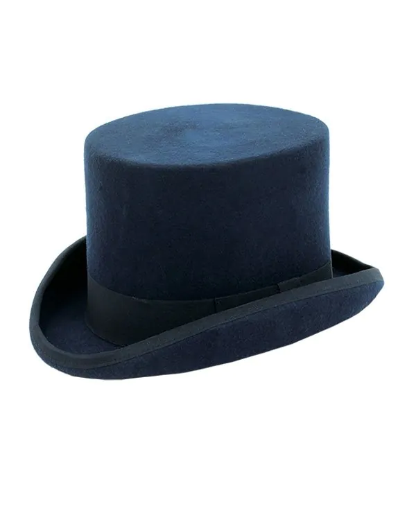 Navy 100% Wool Classic Top Hat Navy 100% Wool Classic Top Hat