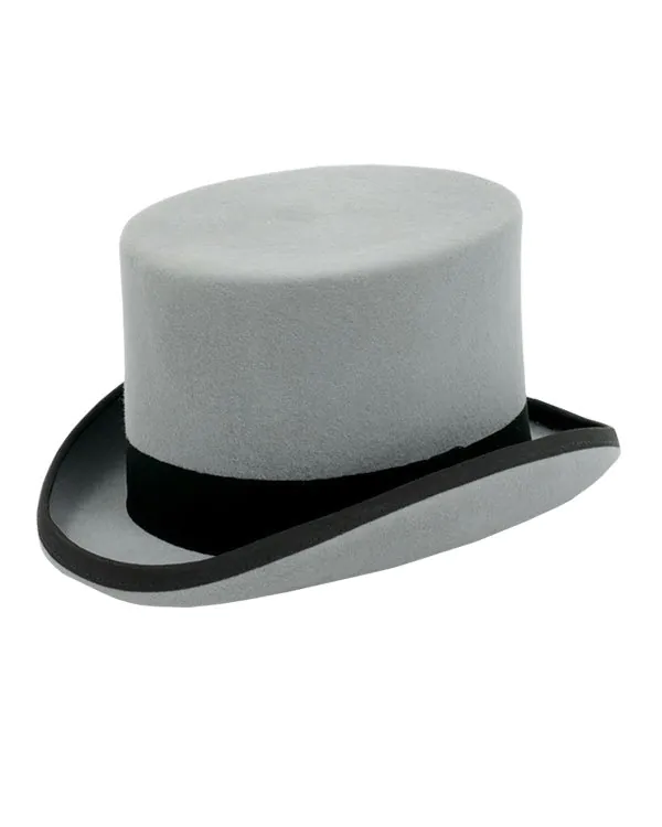 Grey 100% Wool Classic Top Hat Grey 100% Wool Classic Top Hat