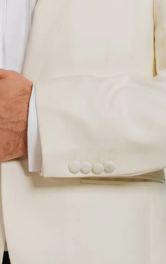 White Peak Lapel Slim Fit Tuxedo Jacket - photo 2