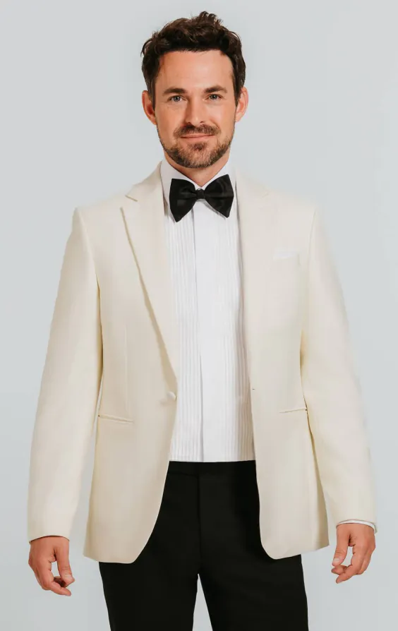 White Notch Lapel Tuxedo Jacket White Notch Lapel Tuxedo Jacket