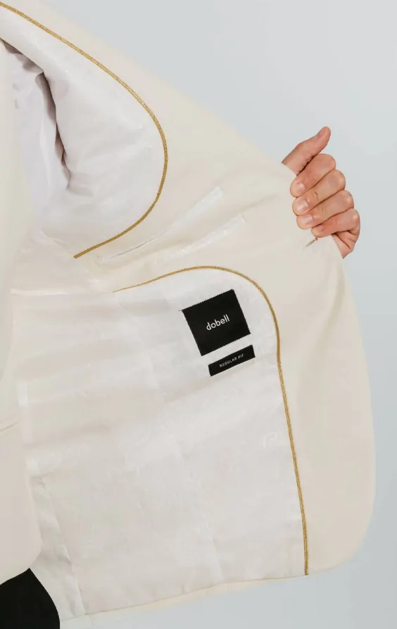 White Shawl Lapel 3 Piece Tuxedo thumbnail 6