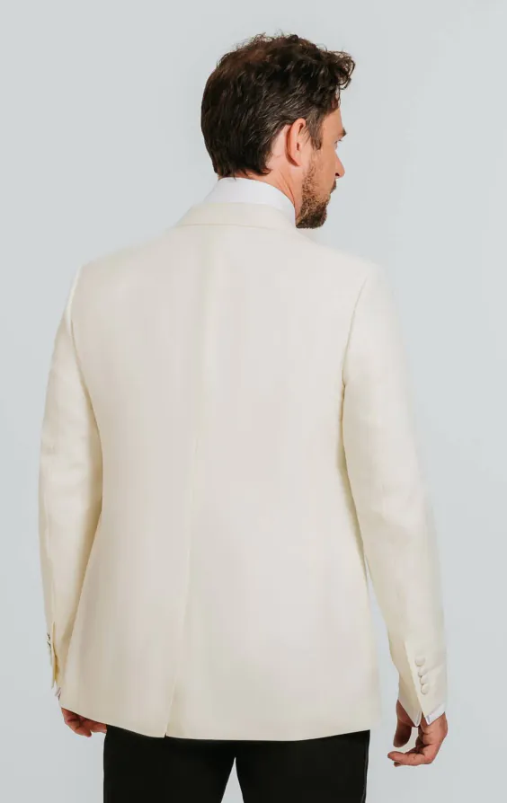 White Peak Lapel Slim Fit Tuxedo Jacket - photo 1