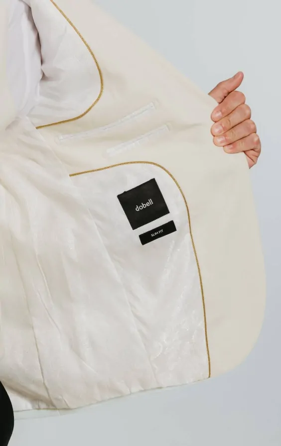 White Peak Lapel Slim Fit Tuxedo Jacket thumbnail 5