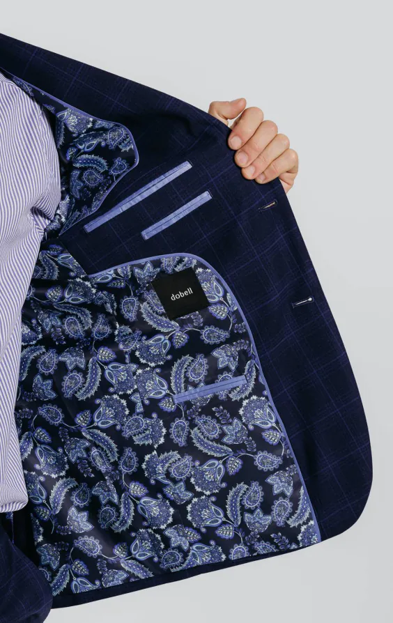 Navy with Blue Overcheck Suit Jacket - photo 4 Navy with Blue Overcheck Suit Jacket - photo 4