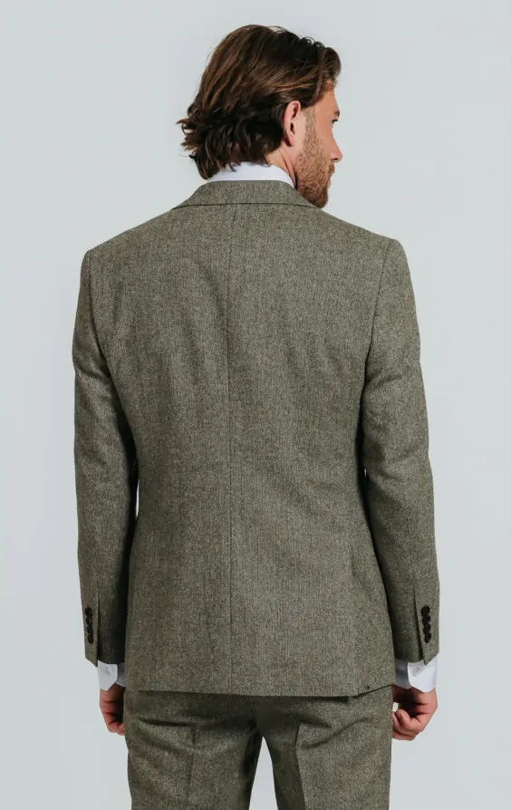 Sage Green Herringbone Tweed Suit thumbnail 4