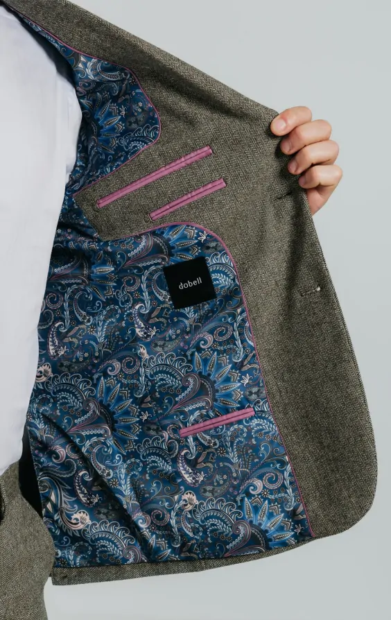 Sage Green Herringbone Tweed Suit thumbnail 7