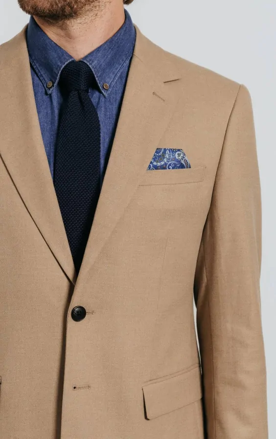 Camel Twill Suit Jacket thumbnail 4