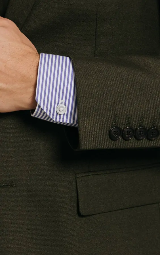 Dark Green Twill Suit Jacket thumbnail 3