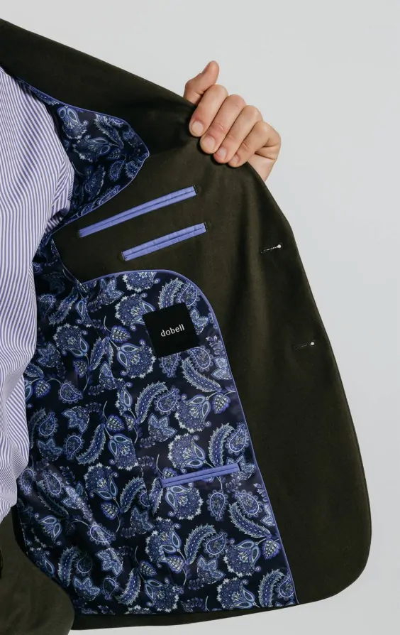 Dark Green Twill Suit Jacket thumbnail 5