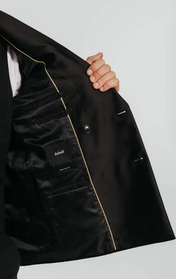 Black Double Breasted 3 Piece Tuxedo thumbnail 6