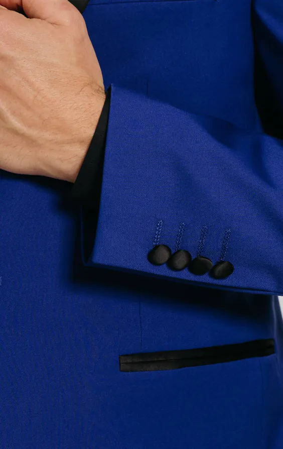 Bright Blue Dinner Jacket with Peak Lapel - photo 2 Bright Blue Dinner Jacket with Peak Lapel - photo 2