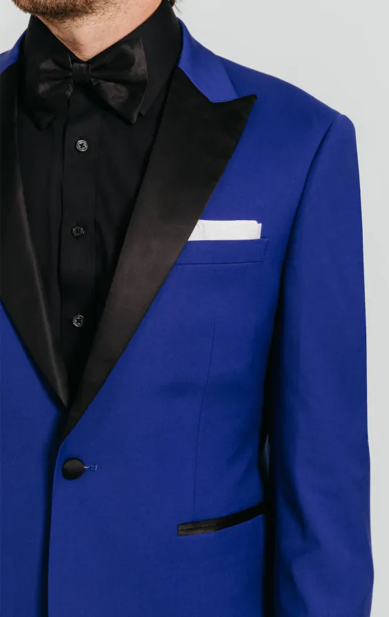 Bright Blue Dinner Jacket with Peak Lapel - photo 3 Bright Blue Dinner Jacket with Peak Lapel - photo 3
