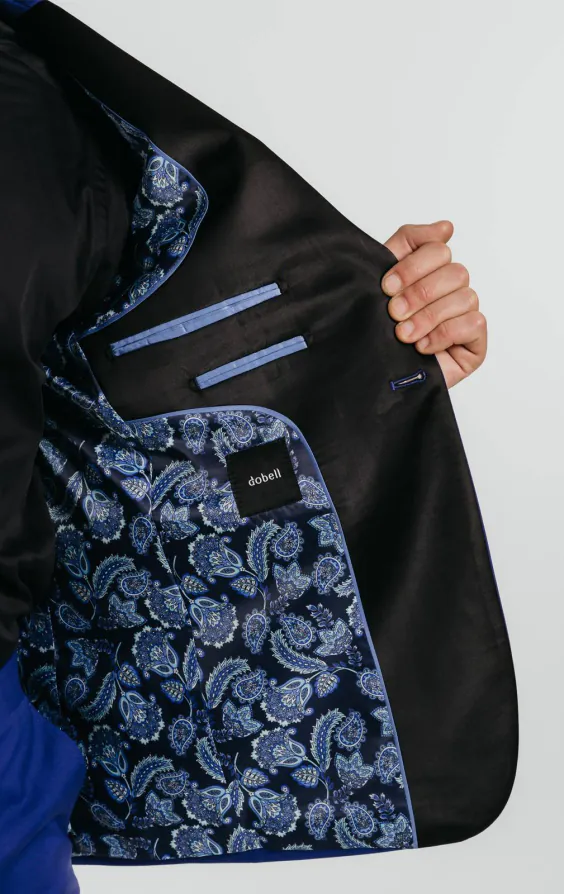 Bright Blue Dinner Jacket with Peak Lapel - photo 4 Bright Blue Dinner Jacket with Peak Lapel - photo 4