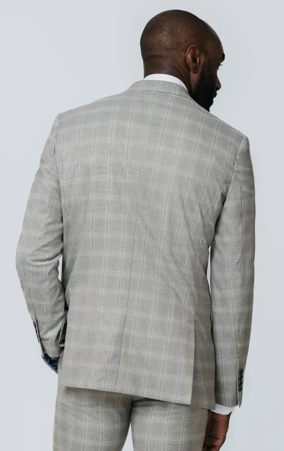Taupe Check Suit Jacket with Peak Lapel - photo 5 Taupe Check Suit Jacket with Peak Lapel - photo 5