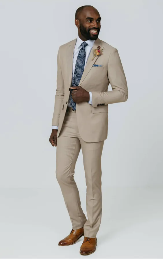 Stone Sharkskin Slim Fit Suit Jacket - photo 1