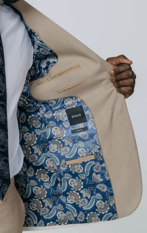 Stone Sharkskin Slim Fit Suit Jacket - photo 4