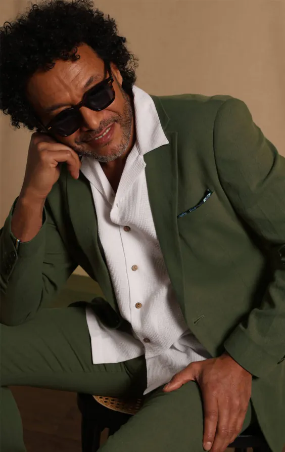 Green Linen Twill Suit Jacket - photo 1