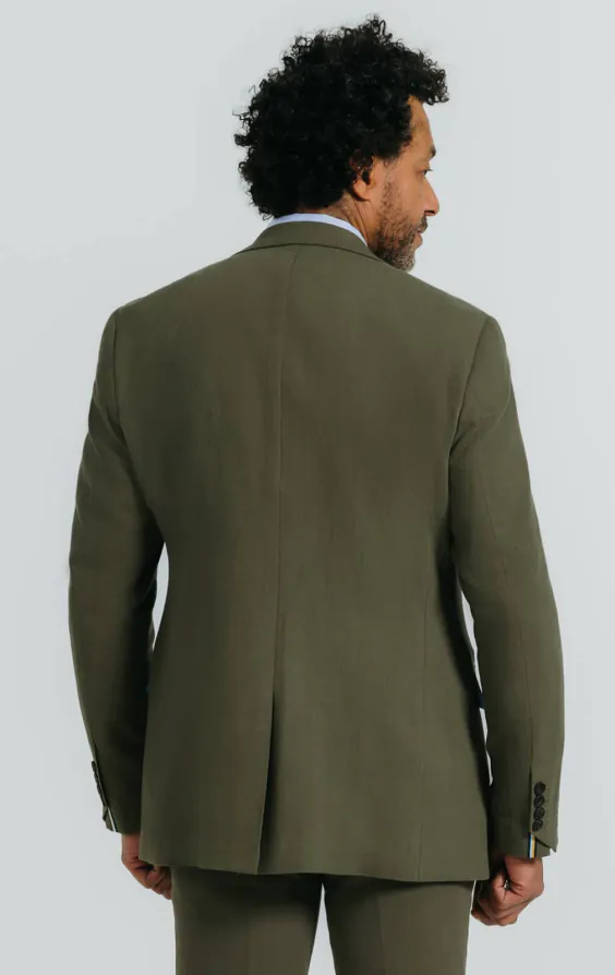 Green Linen Twill Suit Jacket - photo 2