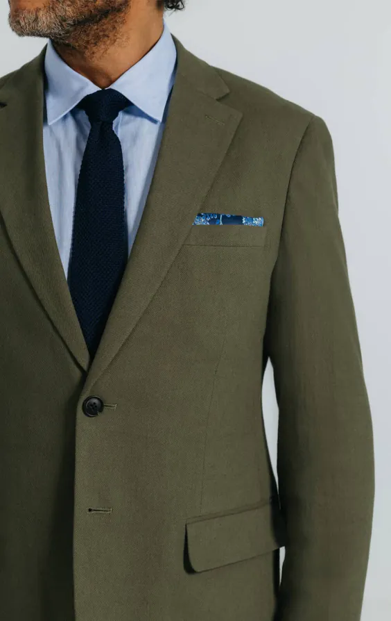 Green Linen Twill Suit Jacket - photo 4