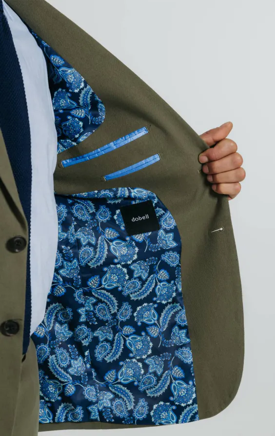 Green Linen Twill Suit Jacket - photo 5