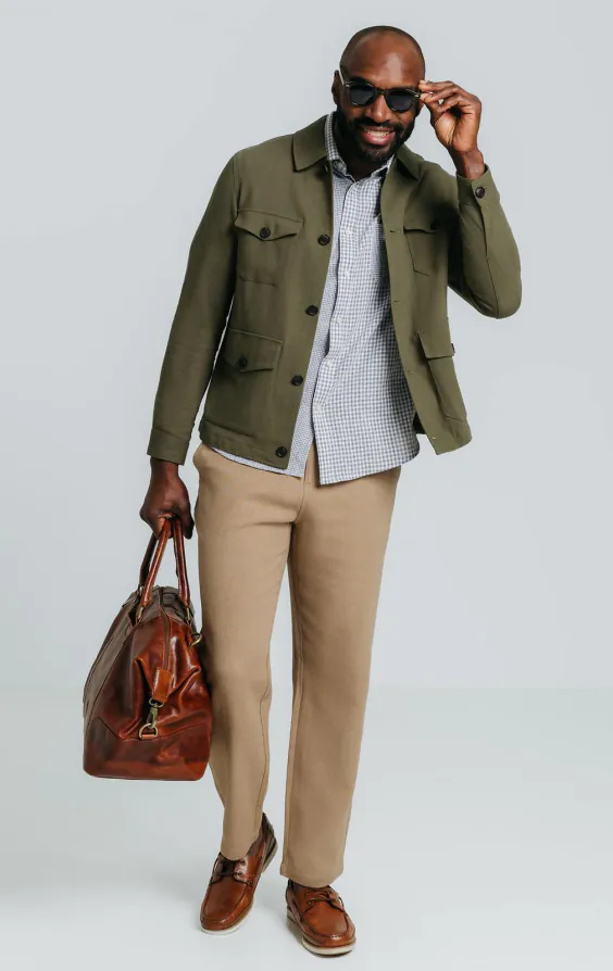 Green Linen Twill Safari Jacket - photo 1
