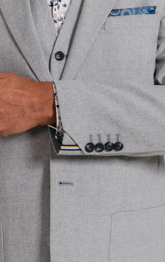 Light Grey Linen Suit Jacket - photo 2