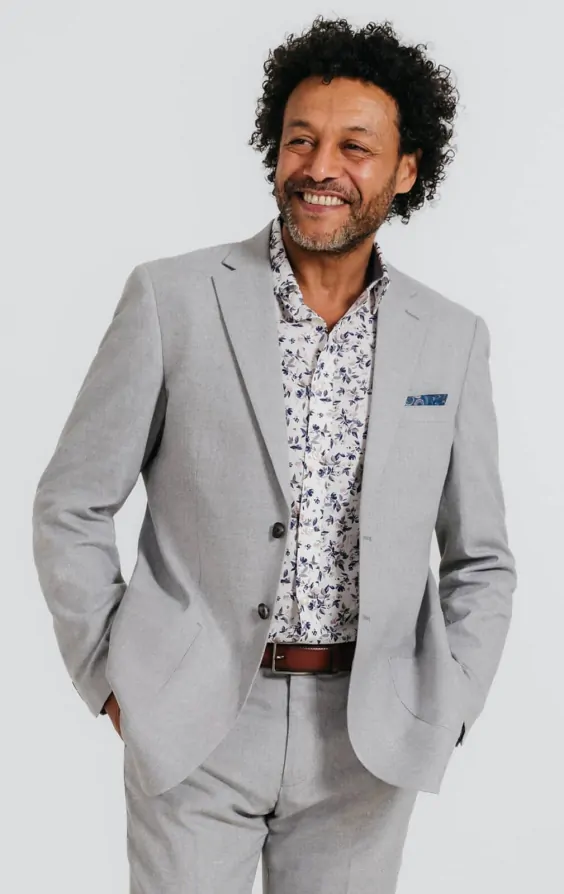 Light Grey Linen Suit Jacket Dobell