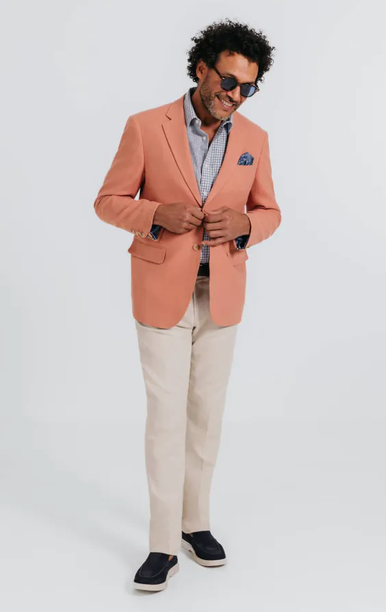 Coral Linen Twill Jacket - photo 2