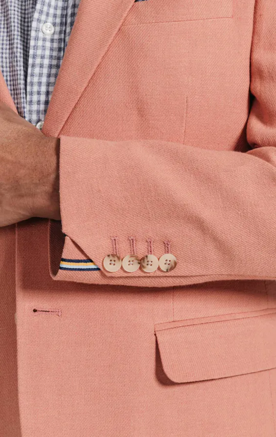 Coral Linen Twill Jacket - photo 4