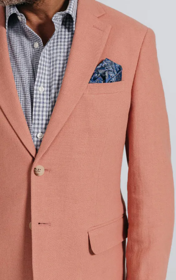 Coral Linen Twill Jacket - photo 5