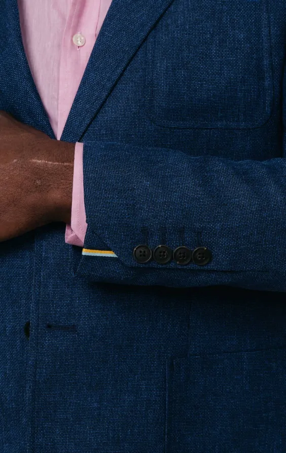 Navy Textured Jacket thumbnail 3