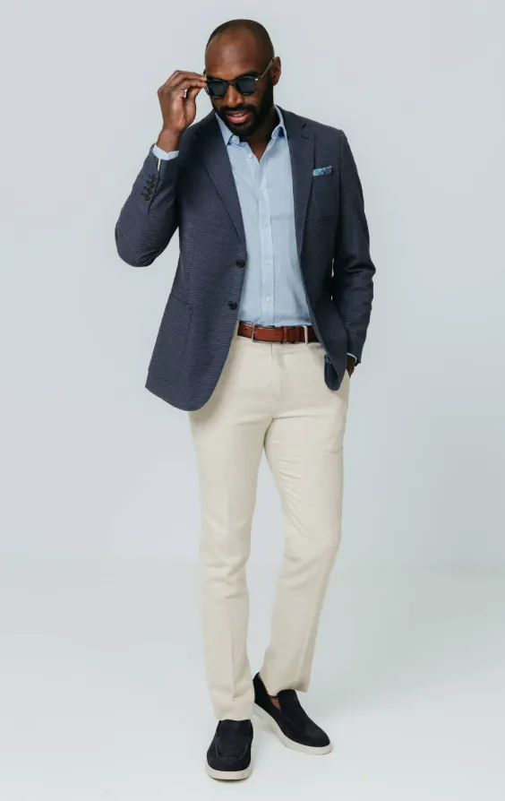 Navy Puppytooth Check Jacket - photo 1