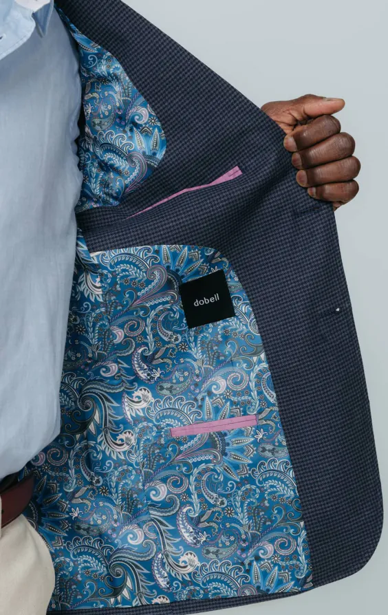 Navy Puppytooth Check Jacket - photo 4
