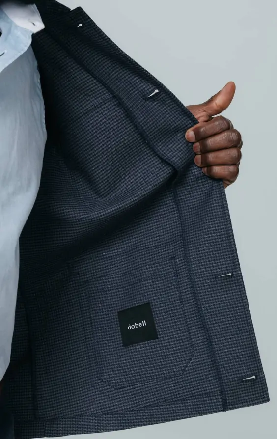 Navy Puppytooth Check Safari Jacket thumbnail 5